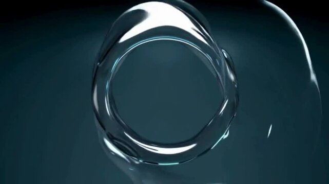 Abstract animation, rotating glass shapes, 4k seamless looped video, 3d render