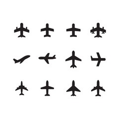 Silhouettes of Airplanes Vector