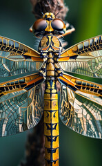 a dragon like insect with a yellow body