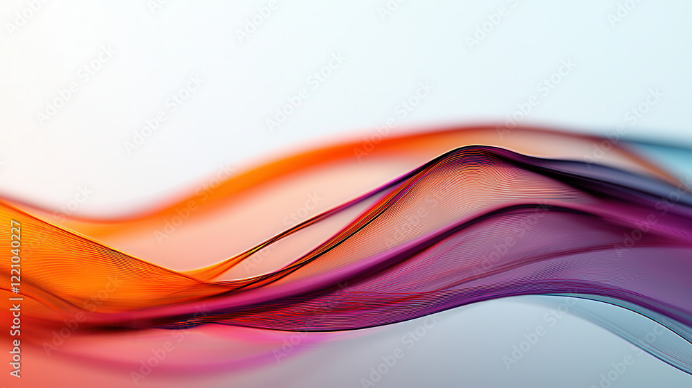Poster Intricate abstract layout with vivid hues and flowing lines creates dynamic visual experience. smooth transitions evoke sense of movement and energy