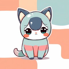 Naklejka premium Illustration art design cute kawaii