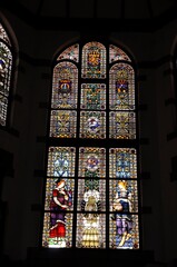 Stained glass window.