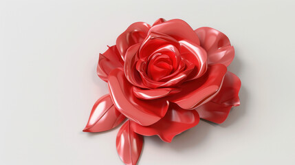 Fototapeta premium red rose on white background