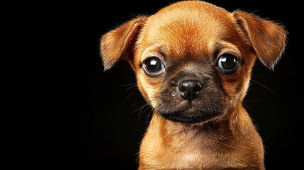 Puppy portrait in front of a dark background for pet adoption ads or stock images