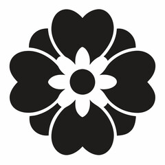 black and white flower