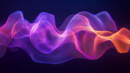 Fototapeta premium Abstract purple and pink light trails on dark background to evoke creativity