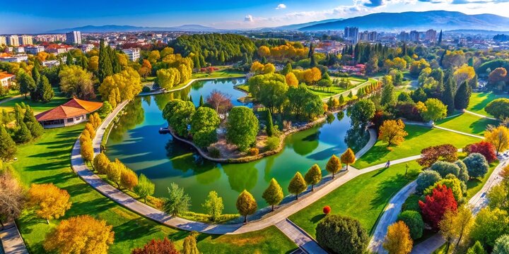 Stunning Aerial Drone Shot of Kent Park, Corum, Turkey - 4K