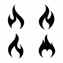 Unique Flame Icon Bundle Vector Design Collection