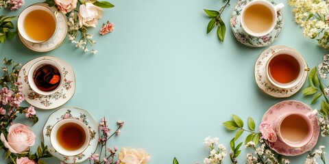 Elegant Tea Time: A Floral Celebration of Serenity and Connection in Every Sip