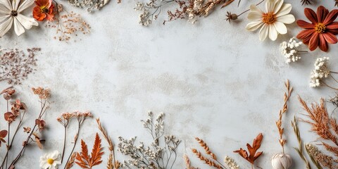 Elegant Dried Flowers Frame: Nature's Beauty in Earthy Tones for Your Creative Space