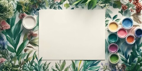 Blank Canvas Surrounded by Vibrant Nature: A Call to Creativity and Inspiration