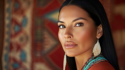 Radiant Indigenous Woman: A Celebration of Heritage and Natural Beauty