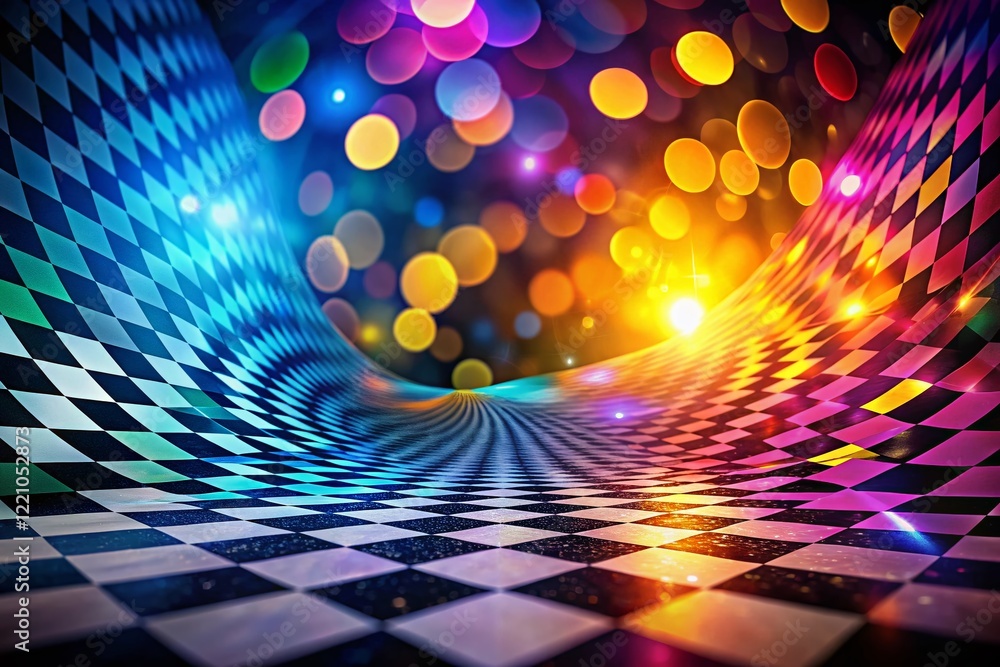 Poster surreal checkered background with copy space for branding - abstract design