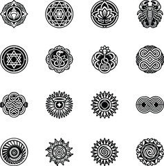 Mystical Symbols Glyph Icon Collection

