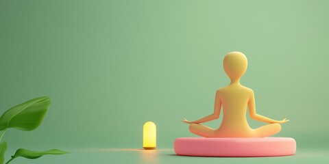 Serene Meditation Scene with Soft Colors and Light