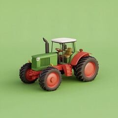 3d illustration of tractor isolated on minimalist background. generative ai