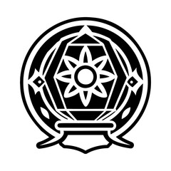 Naklejka premium Floating crystal tattoo icon in glyph style