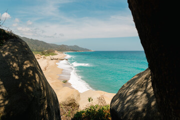 empty beach and turquoise sea