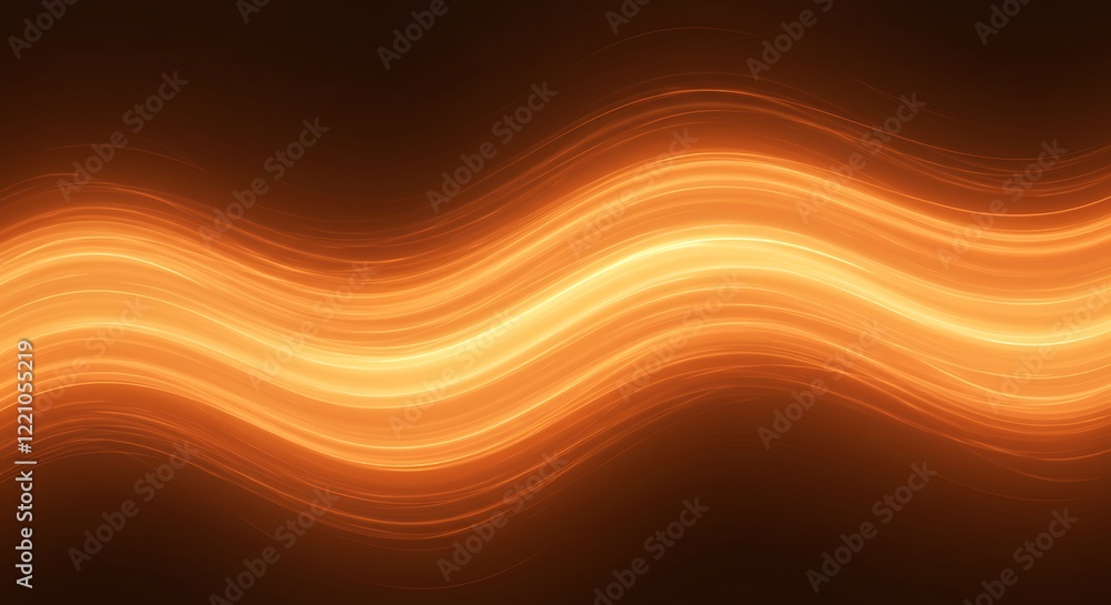 Poster abstract glowing waves. orange yellow lines flow dynamically. smooth energy.