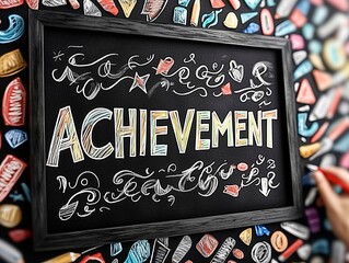 Celebrating achievement with vibrant chalk art in a classroom setting