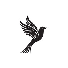 bird logo silhouette vector line art logo design