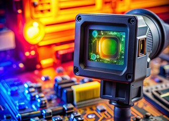 Thermal Imaging Camera Detecting Heat Rise in Electronic Device