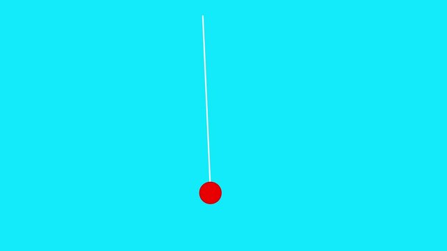 Single pendulum swinging. Pendulum movement animation in black background. Physics, psychology, Oscillation