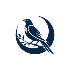 bird logo silhouette vector line art logo design
