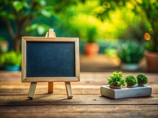 Tilt-Shift Miniature Blackboard: Blank Educational Background