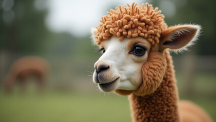 Obraz premium Funny Alpaca with a Quirky Expression
