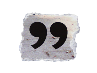 Speech mark Symbol on pieces of torn or cut paper, design elements isolated on transparent background.