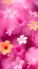Beautiful blurred pink flowers wallpaper 