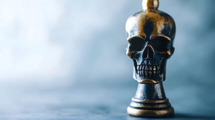 Obraz premium Haunting Skull Symbolizing Mortality and Anticipation of Risks in Projects