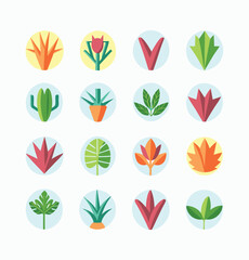 Plants vector icons symbol pack illustration creative concept