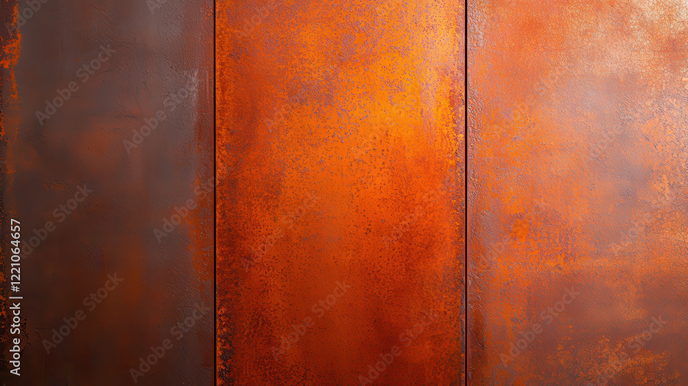 Leinwandbilder minimalist rust textures background, smooth orange red rust texture with soft gradient, creating war