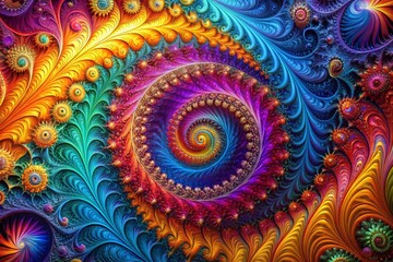 Vibrant Abstract Fractal Background for Design Projects - High Resolution Stock Photo