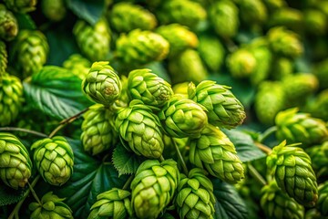 Fototapeta premium Twisted Hop Vines: Miniature Weaving Plant Pattern, Tilt-Shift Photography