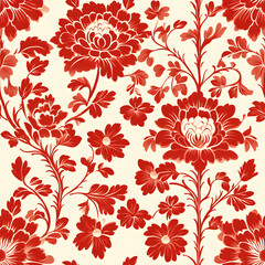 Fototapeta premium a Chinese paper-cutting style seamless, tileable