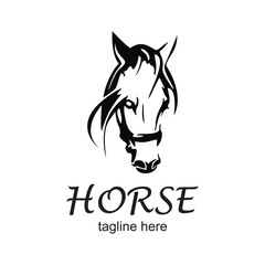 Horse logo design simple concept Premium Vector