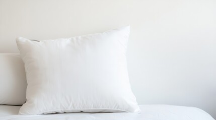 Soft White Pillow on a Minimalist Bed Scene