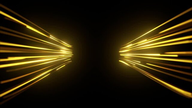glowing gold streaks logo transition trailer