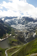 The view of Pitztal glacier from Fuldaweg, Pitztal valley, Austria	