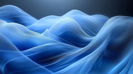Fototapeta premium Abstract Blue Silk Drapery: Elegant and Serene Waves
