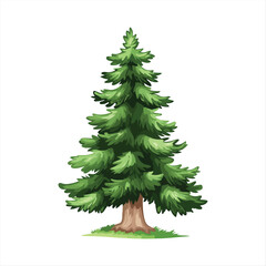 Realistic Christmas Pine Tree isolated Vector Illustration on White Background