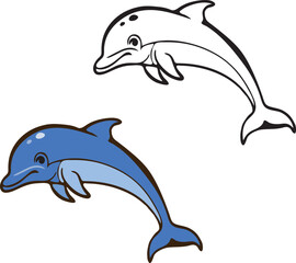 Fototapeta premium dolphin isolated on white background