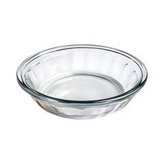 Premium Glass Pie Dish with Durable Polished Rim Isolated on Transparent Background