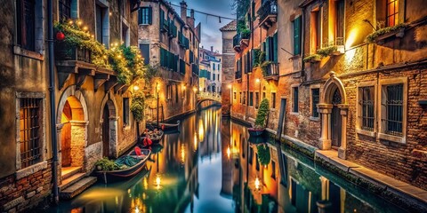 Fototapeta premium Venice Christmas Urban Exploration: Mysterious Backstreets & Canals