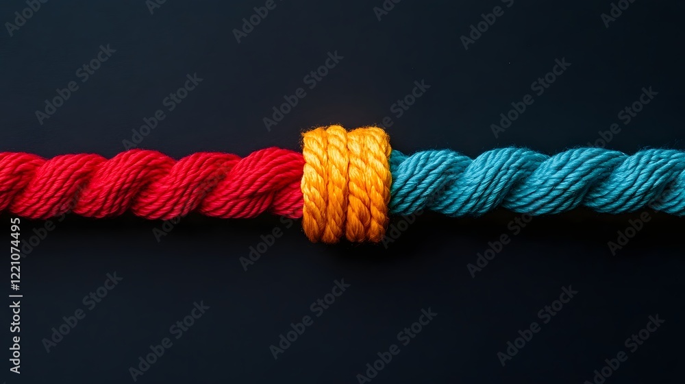 Aufkleber intertwined ropes in contrasting colors representing feedback loops and error prevention techniques