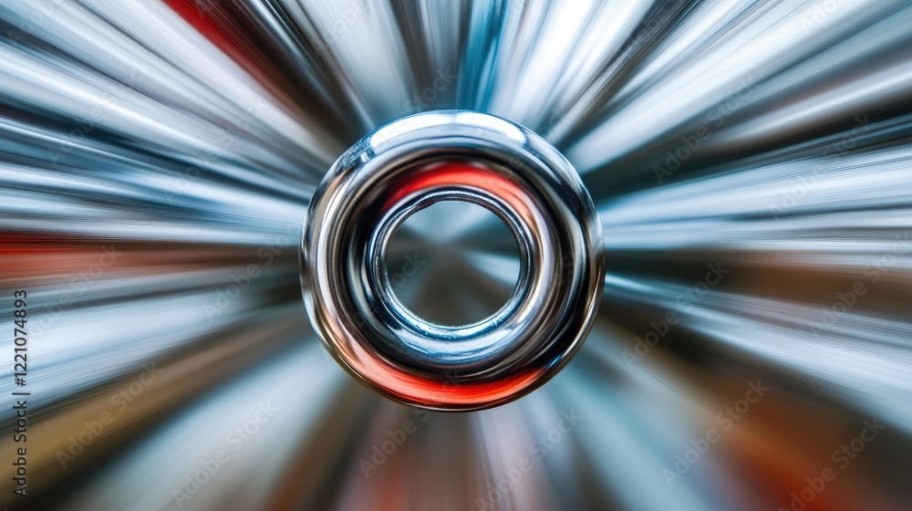 Poster A pair of neodymium magnets snapping together with motion blur, emphasizing the fast and powerful attraction between them.