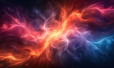 Fototapeta premium Fractal , colors, three-dimensional shapes, overlay, dark and light